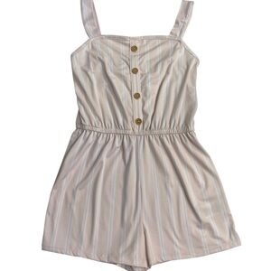 SUNSET SKY Romper Summer Shorts Pink Jumpsuit with Elastic Waist Size 12
